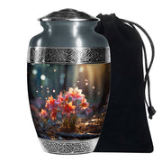Pretty Lily Cremation Urn - Aluminium Funeral Urn For Loved Ones