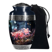 Soft Pink Lily Funeral Urn For Ashes - Decorative Adult Cremation Urn