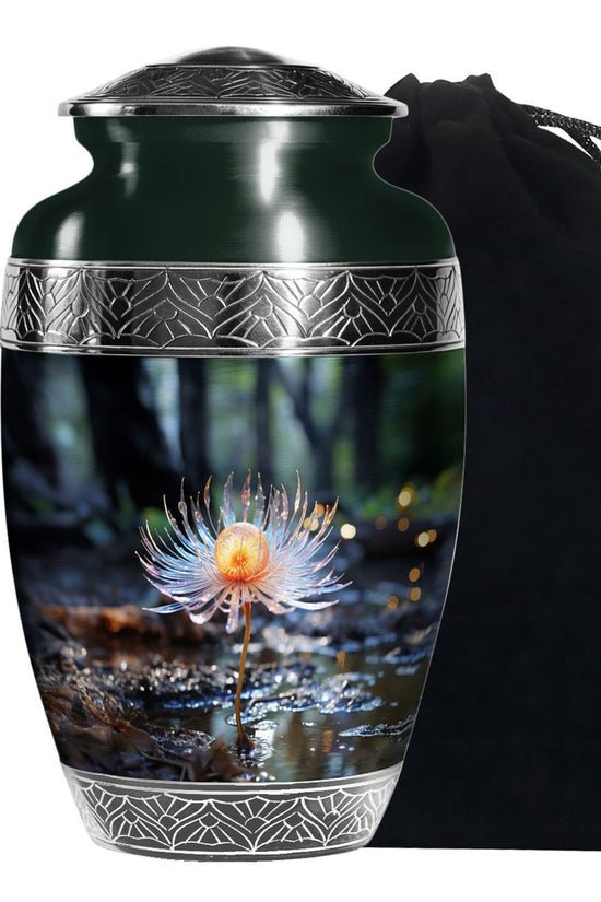 Flower Floral Memorial Urn - Large Funeral Urn For Adult Ashes