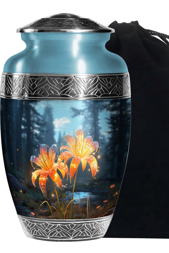 Nature Lily Memorial Urn - Burial Cremation Urn For Adult Ashes