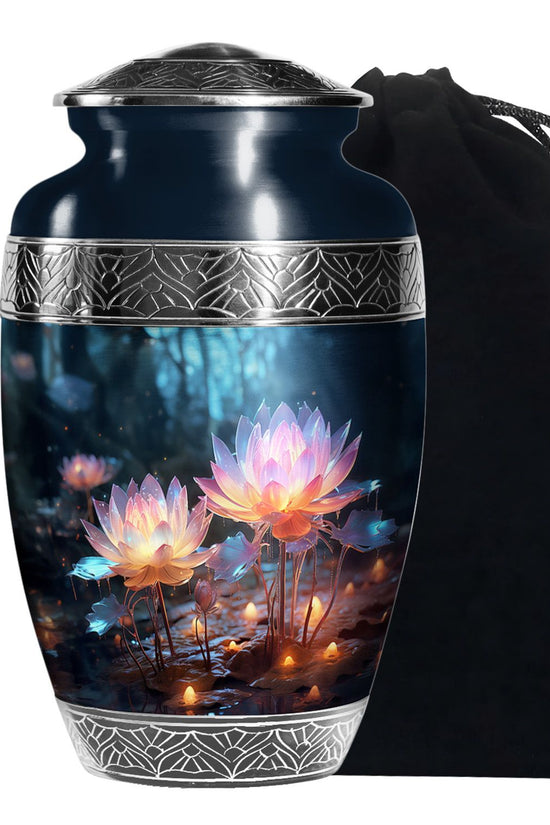 Lotus Flower Funeral Urn For Ashes - Decorative Adult Cremation Urn