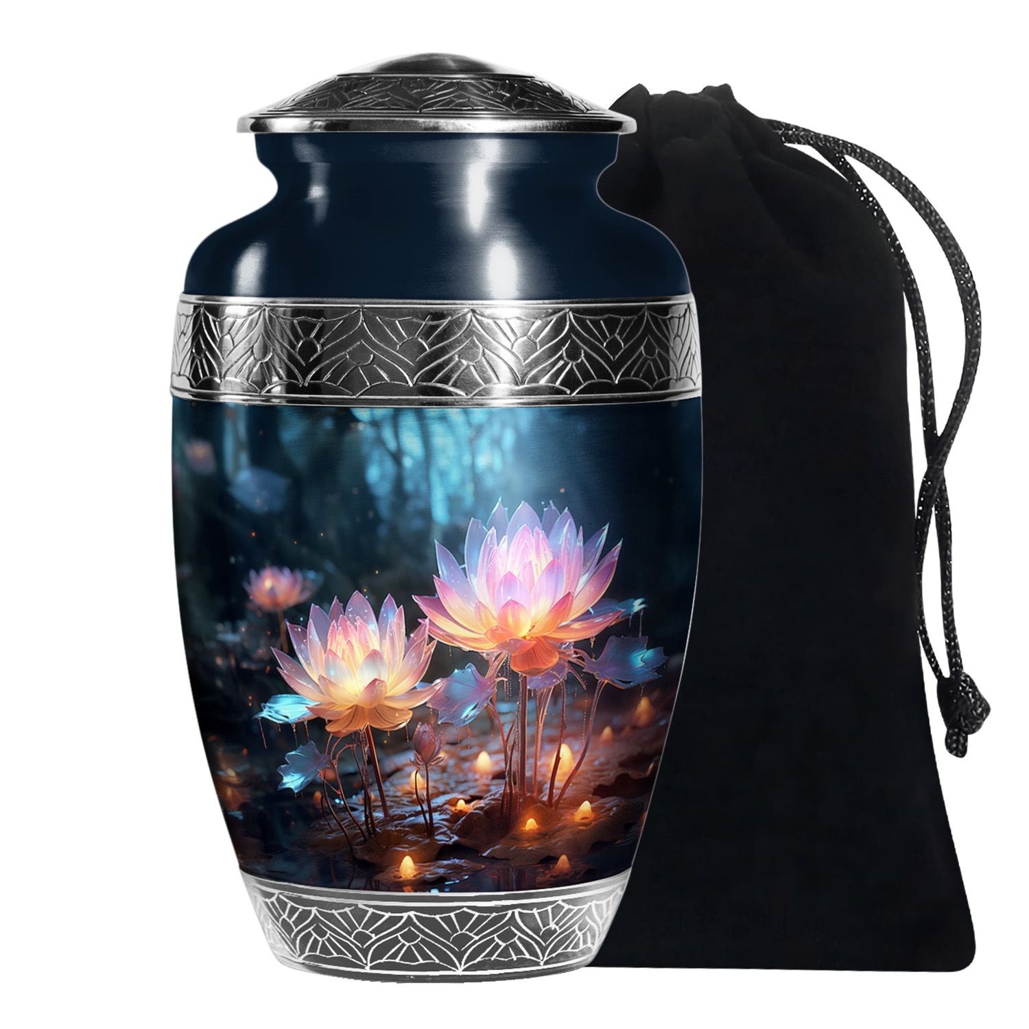 Lotus Flower Funeral Urn For Ashes - Decorative Adult Cremation Urn