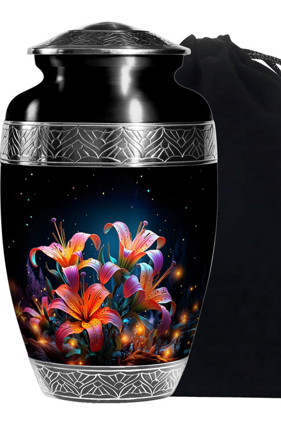 Tiger Lily Memorial Urn Large Cremation Urn For Male & Female