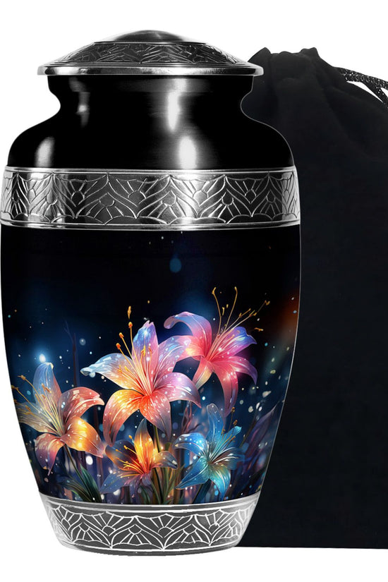 Glowing Lily Memorial Urn - Large Cremation Urn For Human Ashes