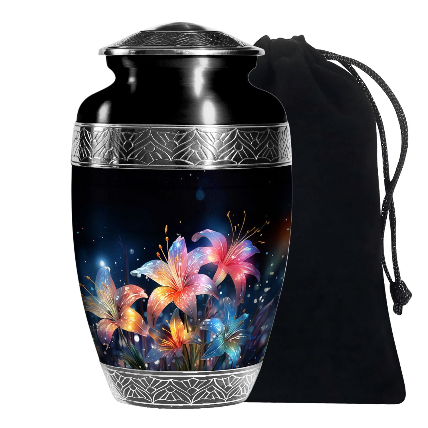Glowing Lily Memorial Urn - Large Cremation Urn For Human Ashes
