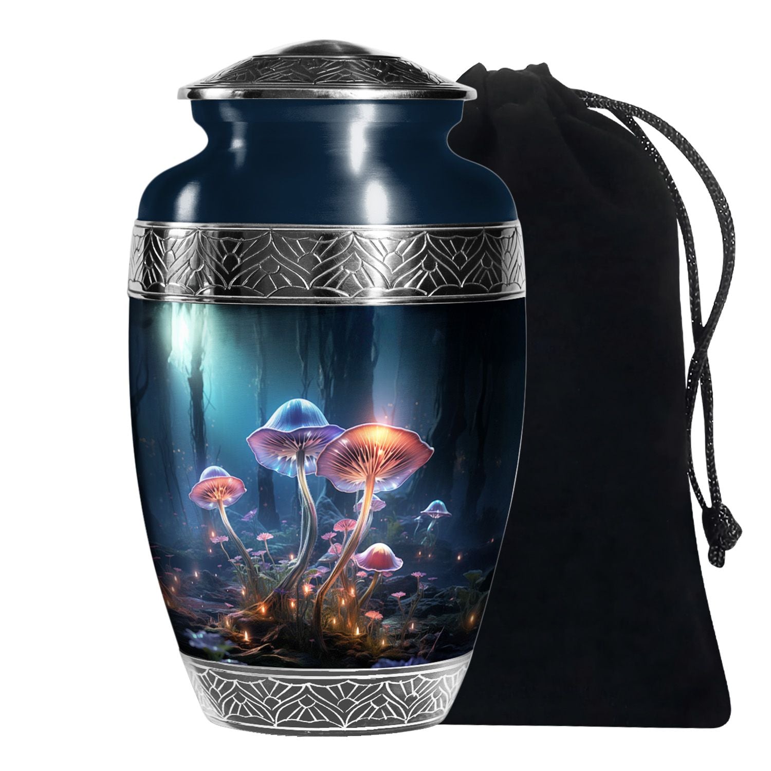 Glowing Mushroom Funeral Urn For Ashes - Aluminium Cremation Urn For Ashes