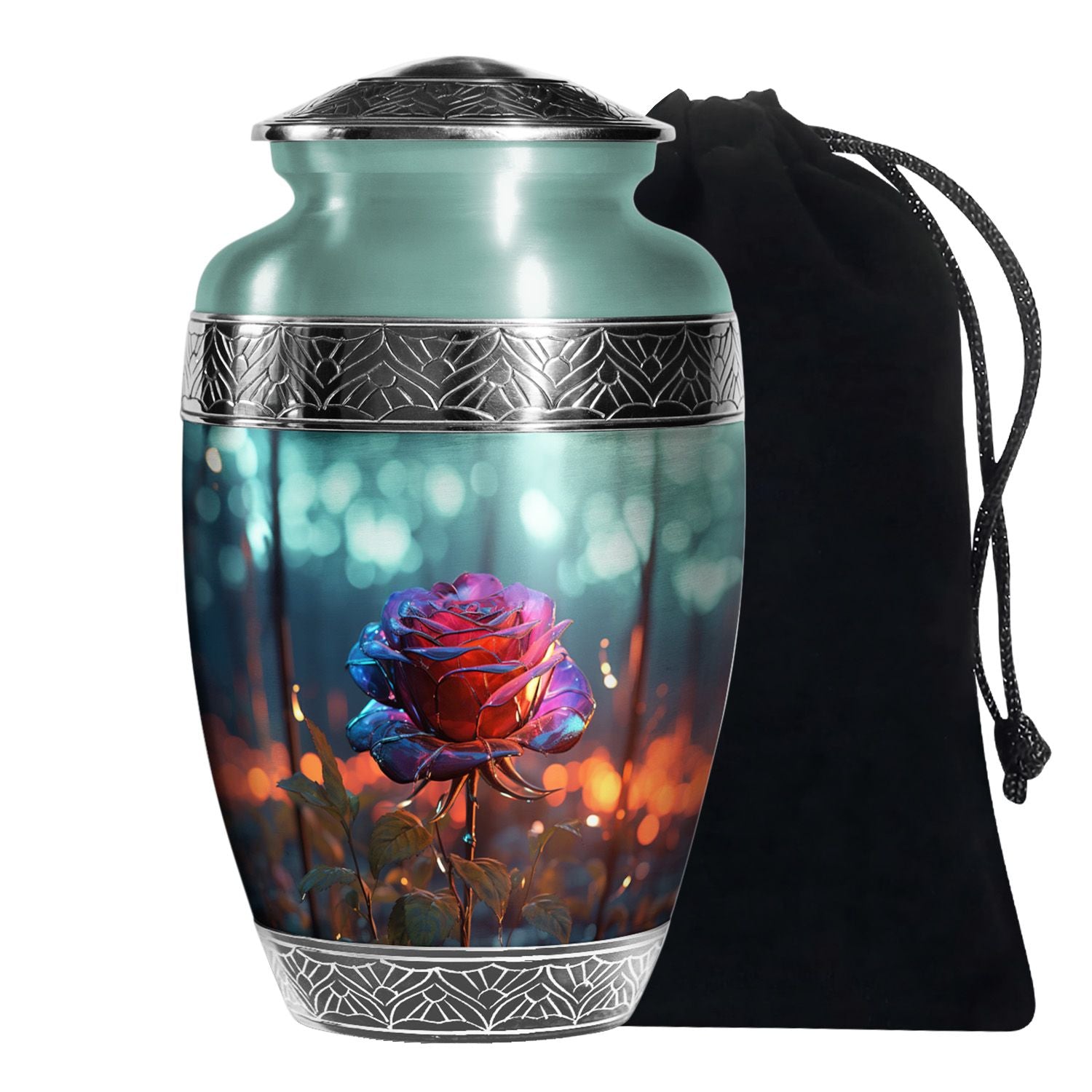 Luxury Rose Funeral Urn - Premium Cremation Urn For Burial
