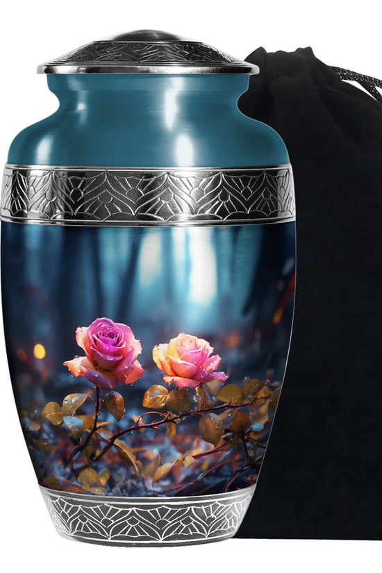 Beautiful Pink Rose Funeral Urn - Large Memorial Urn For Female