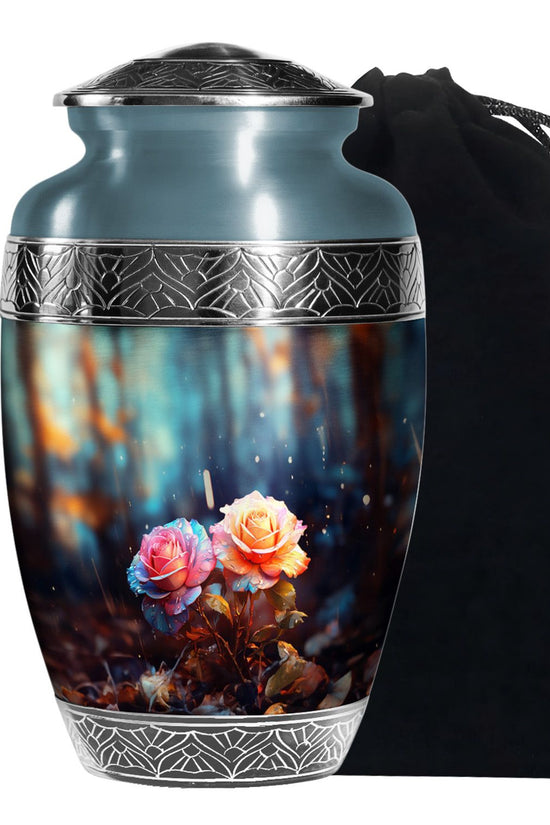 Pink Rose Memorial Urn - Large Memorial Urn For Male & Female