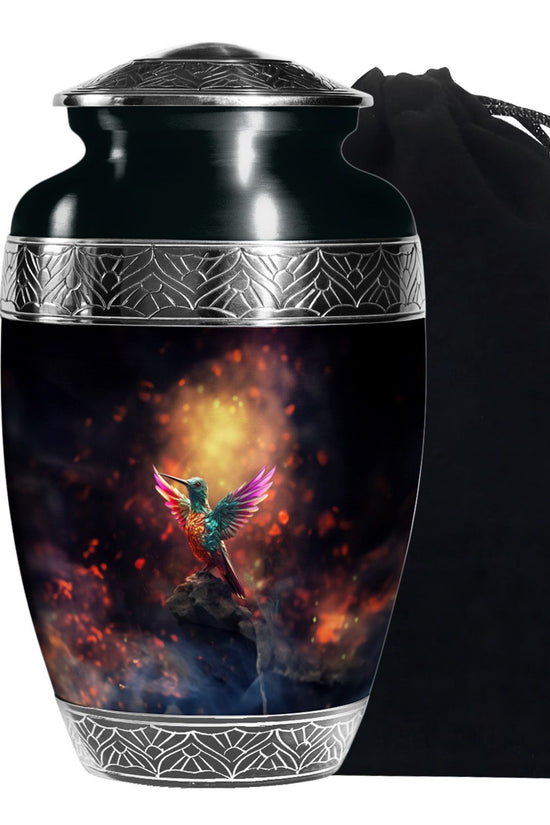 Colourful Hummingbird Memorial Urn - Premium Funeral Urn For Loved Ones