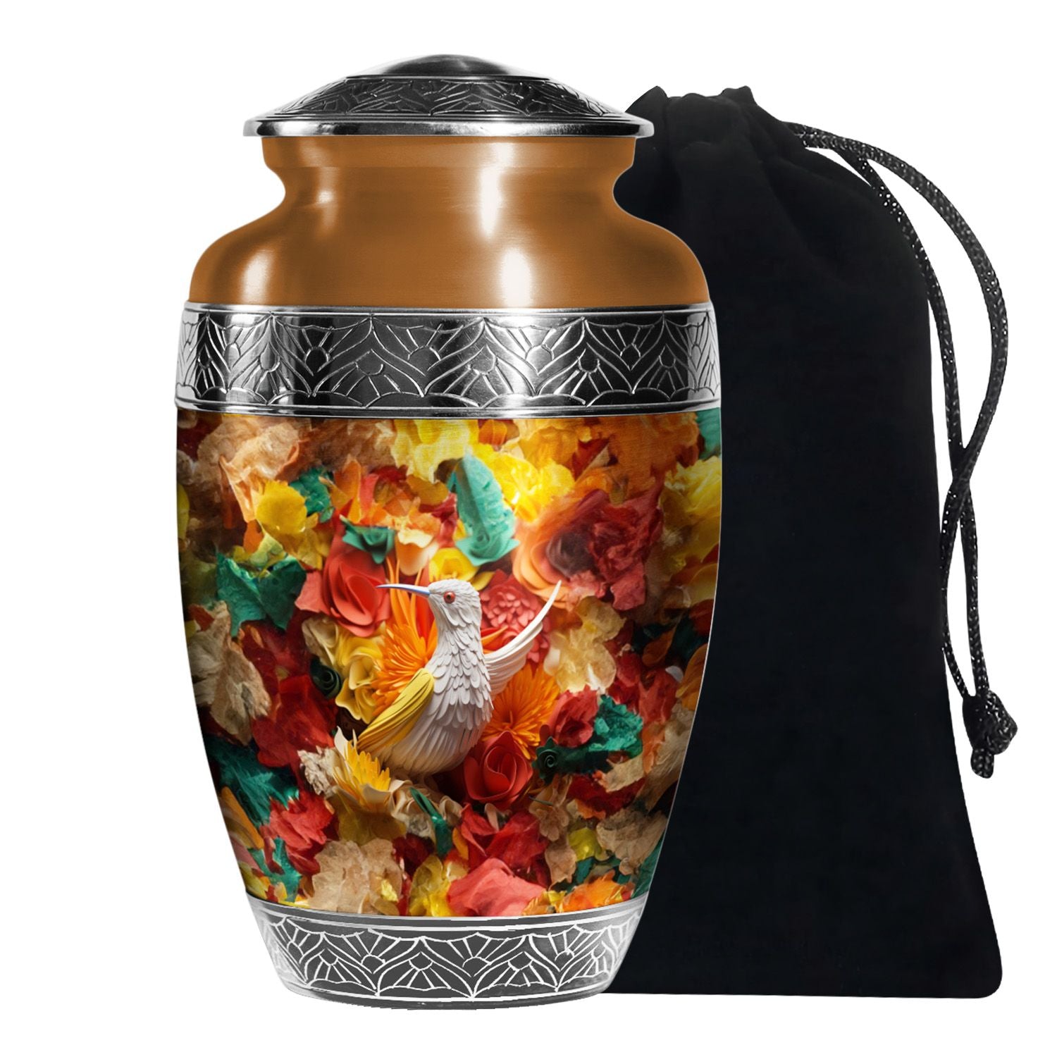 Classic Hummingbird Funeral Urn - Artistic Cremation Urn For Adult Ashes