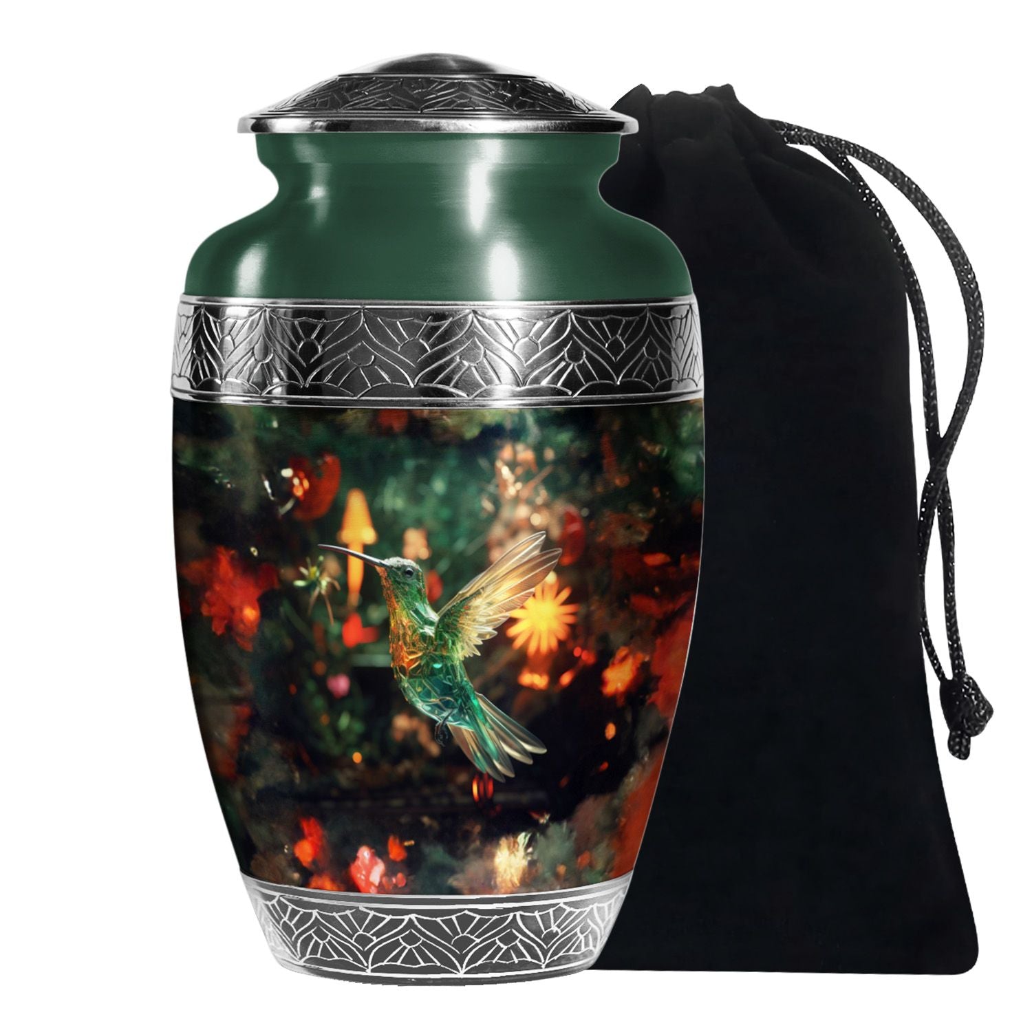 Crystal Hummingbird Memorial Urn - Premium Cremation Urn For Human Ashes