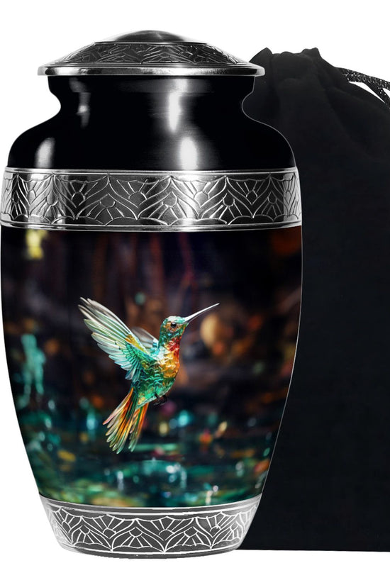 Crystal Hummingbird Theme Cremation Urn - Luxury Funeral Urn For Loved Ones