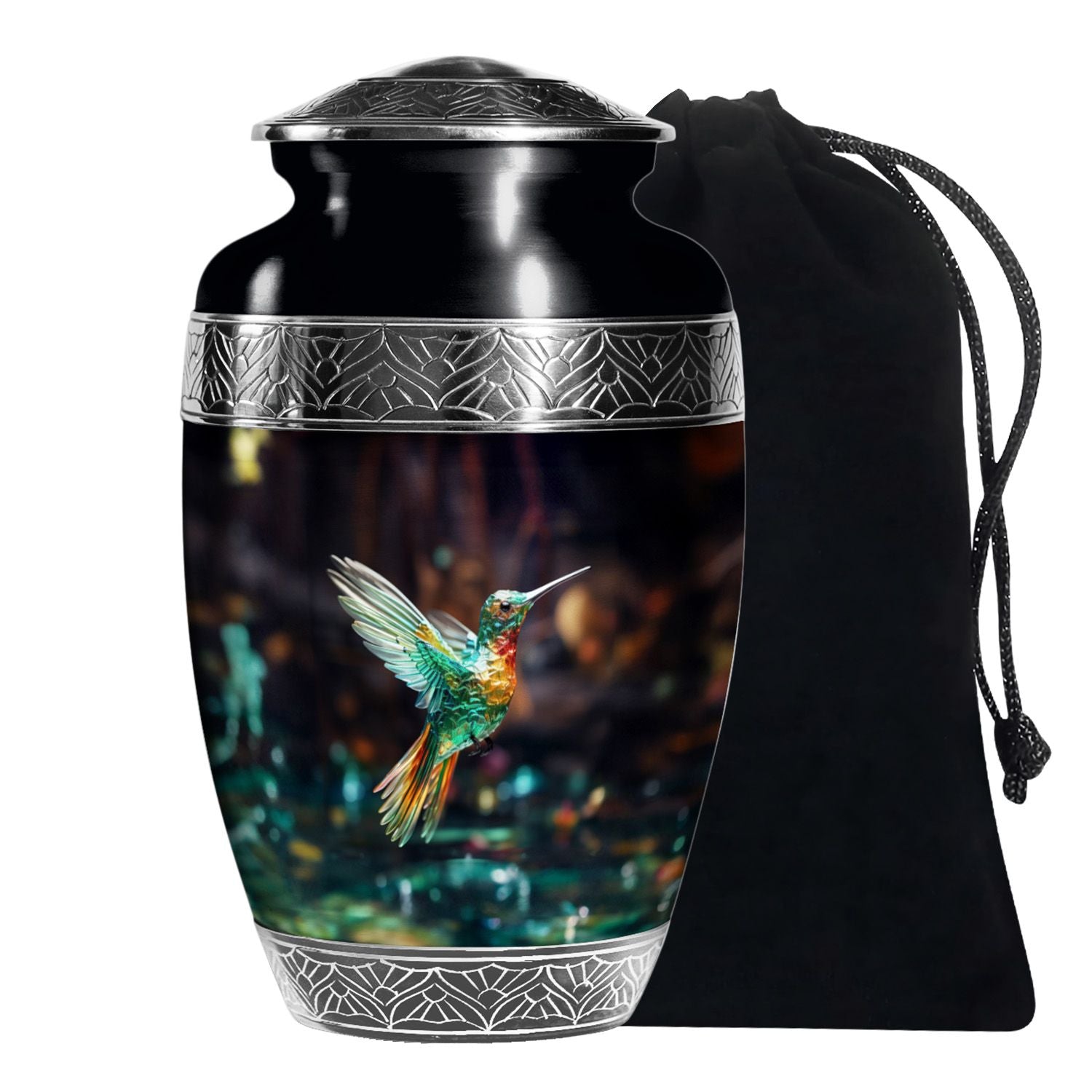 Crystal Hummingbird Theme Cremation Urn - Luxury Funeral Urn For Loved Ones
