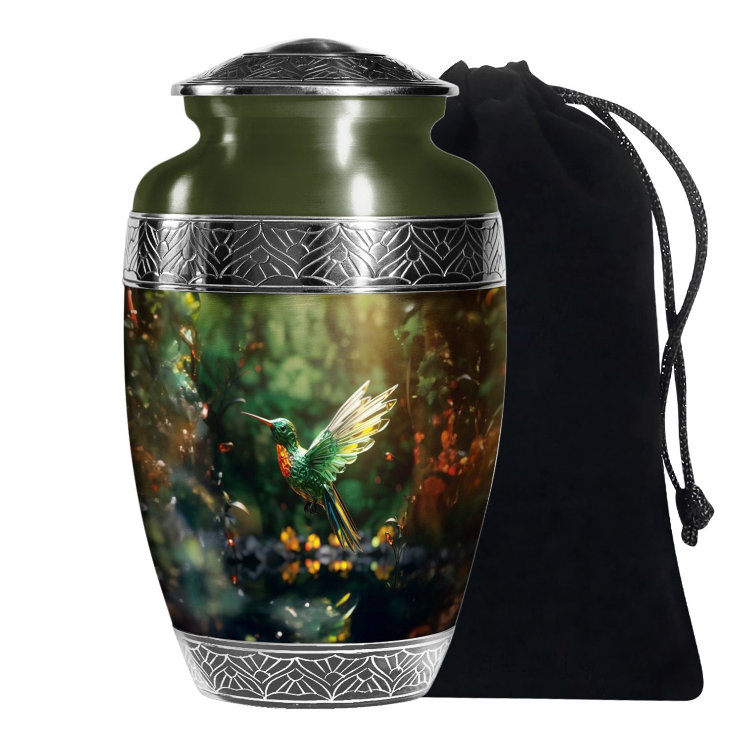 Hummingbird Memorial Urn - Crystal Decorative Urn For Human Ashes
