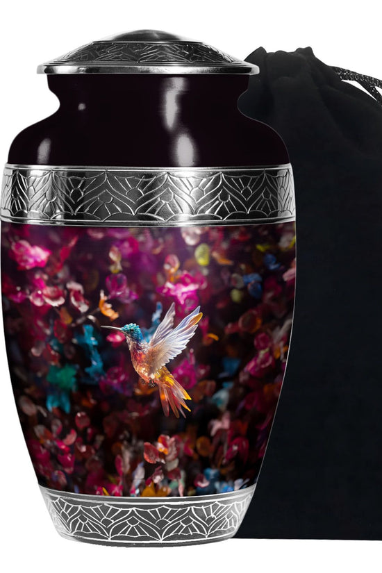 Colourful Decorative Hummingbird Memorial Urn - Cremation Urn For Male & Female
