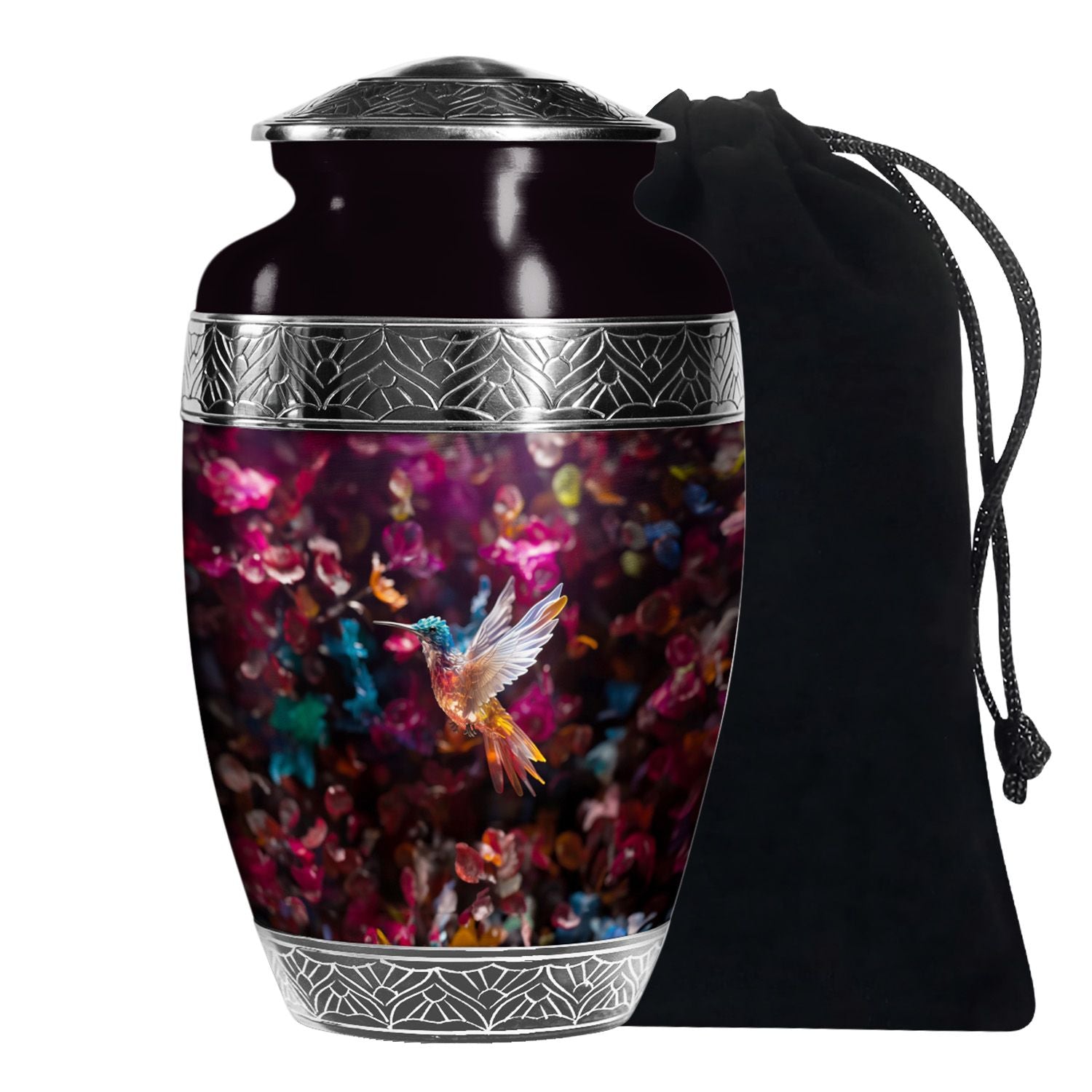 Colourful Decorative Hummingbird Memorial Urn - Cremation Urn For Male & Female