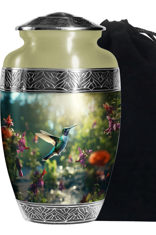 Hummingbird Cremation Urn - Forest Theme Urn For Human Ashes