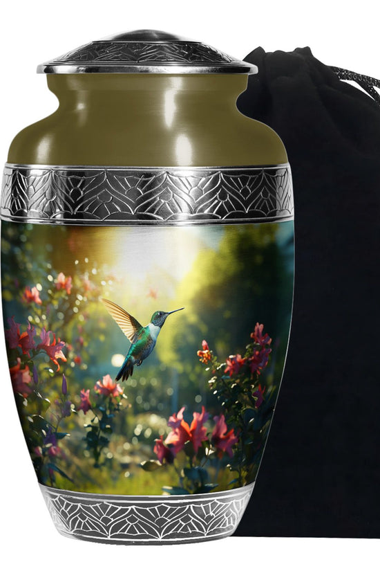 Nature Hummingbird Memorial Urn - Elegant Funeral Urn For Human Ashes