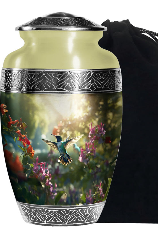 Flying Hummingbird Cremation Urn - Aluminium Memorial Urn For Ashes