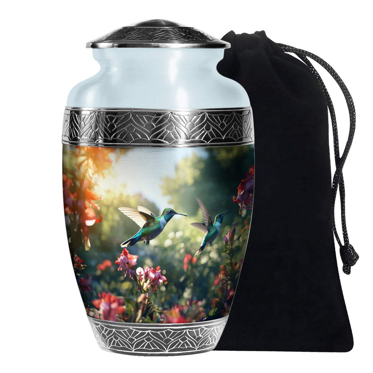 Peaceful Hummingbird Memorial Urn - Nature Funeral Urn For Loved Ones