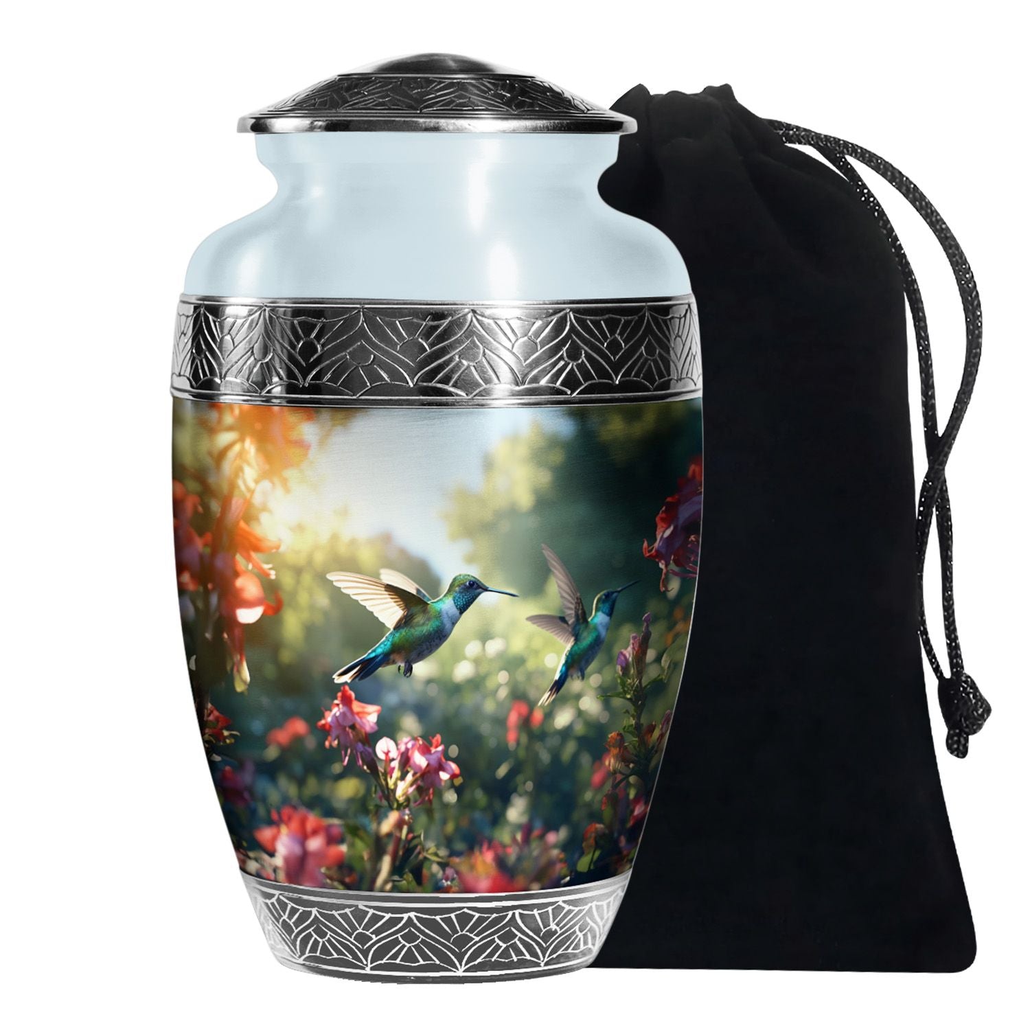Peaceful Hummingbird Memorial Urn - Nature Funeral Urn For Loved Ones