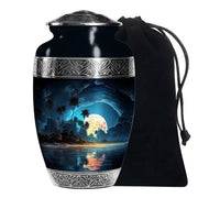 Night Beach Memorial Urn - Moonlight Cremation Urn For Loved Ones