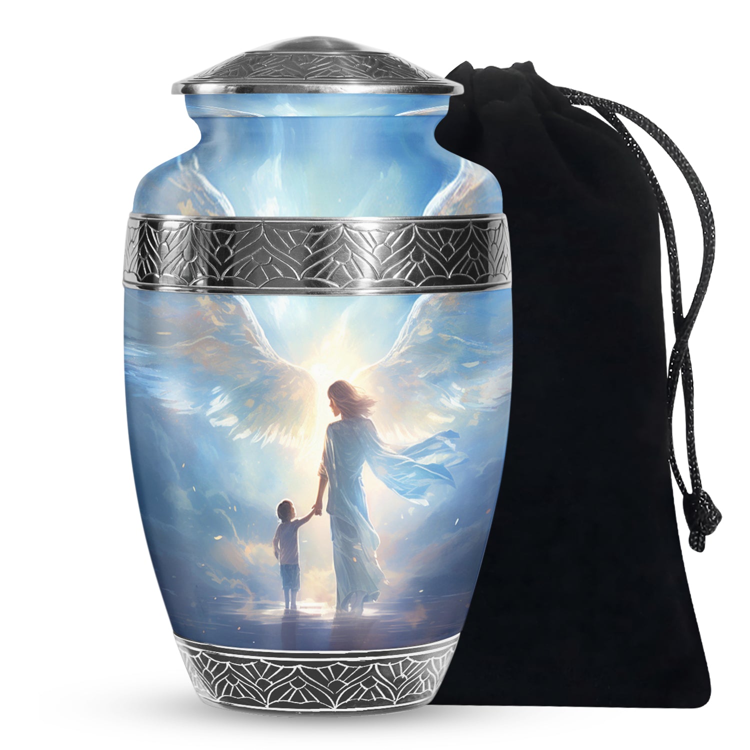 Divine Angel Light Memorial Urn - Spiritual Cremation Urn For Loved Ones