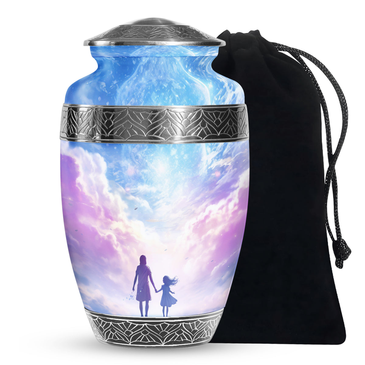 Peaceful Sky Memorial Urn - Heavenly Angel Cremation Urn For Loved Ones