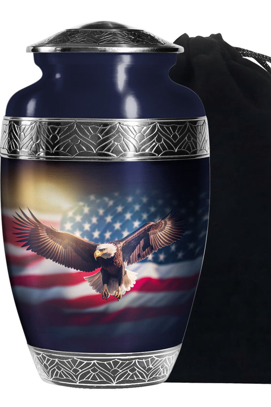 American Tribute Cremation Urn - Military Funeral Urn For Male & Female
