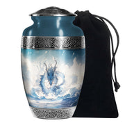 Mystic Blue Dragon Cremation Urn For Adult - Artistic Funeral Urn For Ashes
