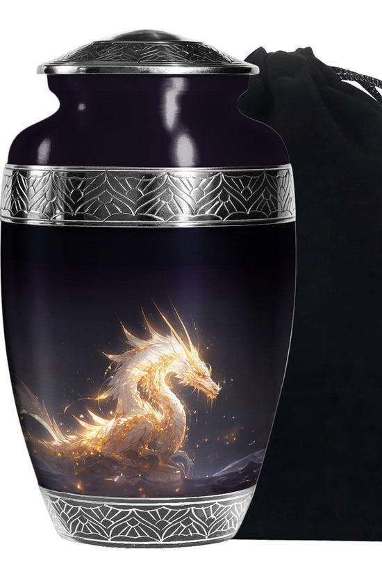 Black Shadow Dragon Cremation Urn For Ashes - Elegant Memorial Urn