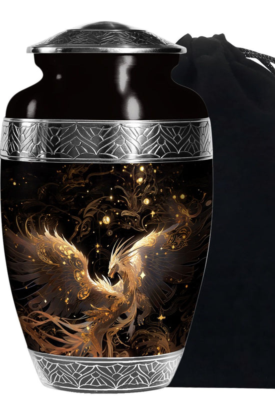 Celestial Silver Dragon Funeral Urn For Adults - Premium Aluminium Urn