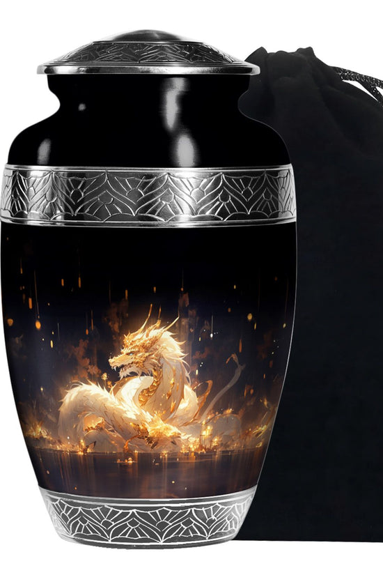 Purple Fantasy Dragon Cremation Urn For Human Ashes - Decorative Ashes Urn