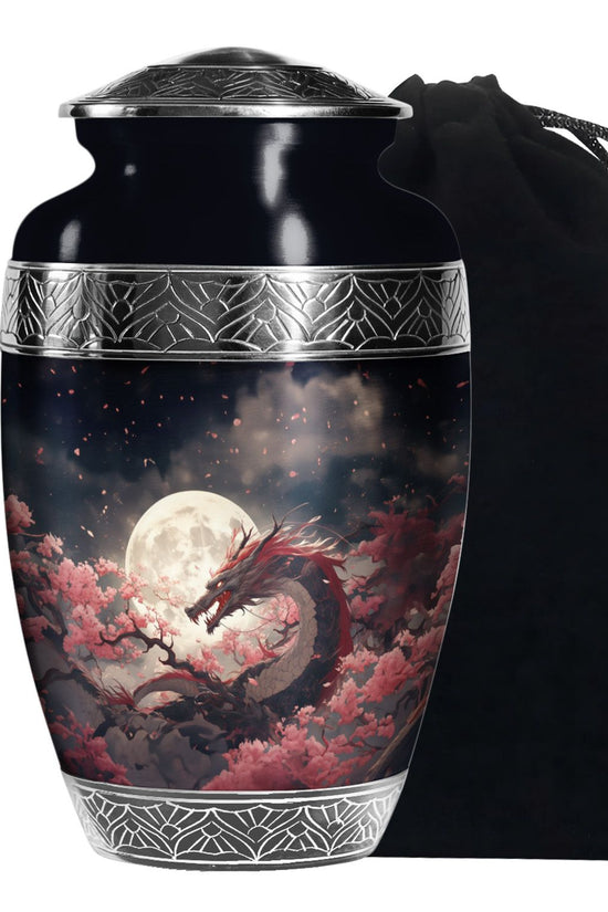 Red Dragon Funeral Urn - Beautiful Theme Memorial Urn For Loved Ones