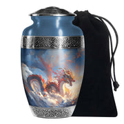Golden Phoenix Dragon Funeral Urn For Human Ashes - Decorative Memorial Urn