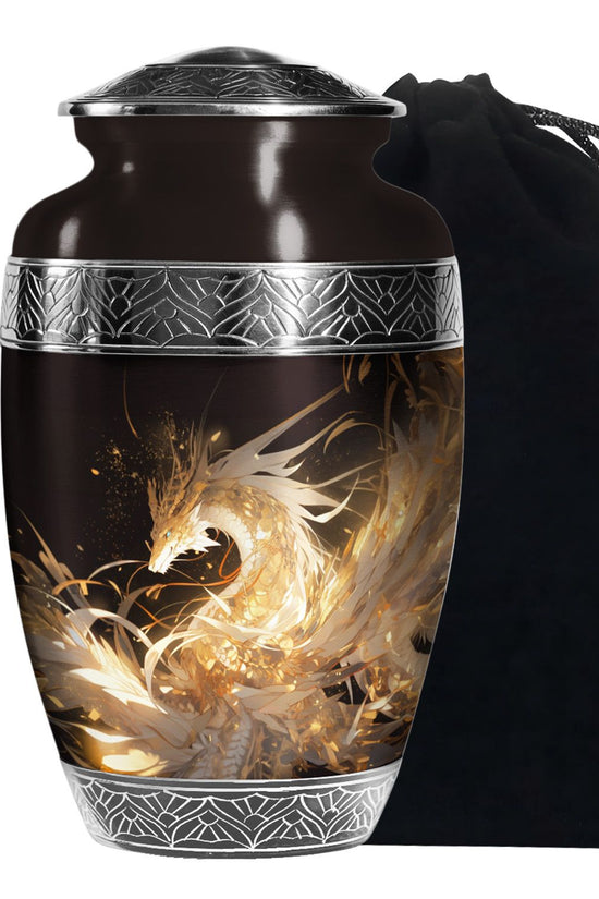 Dragon Guardian Funeral Urn For Human Ashes - Artistic Aluminium Urn