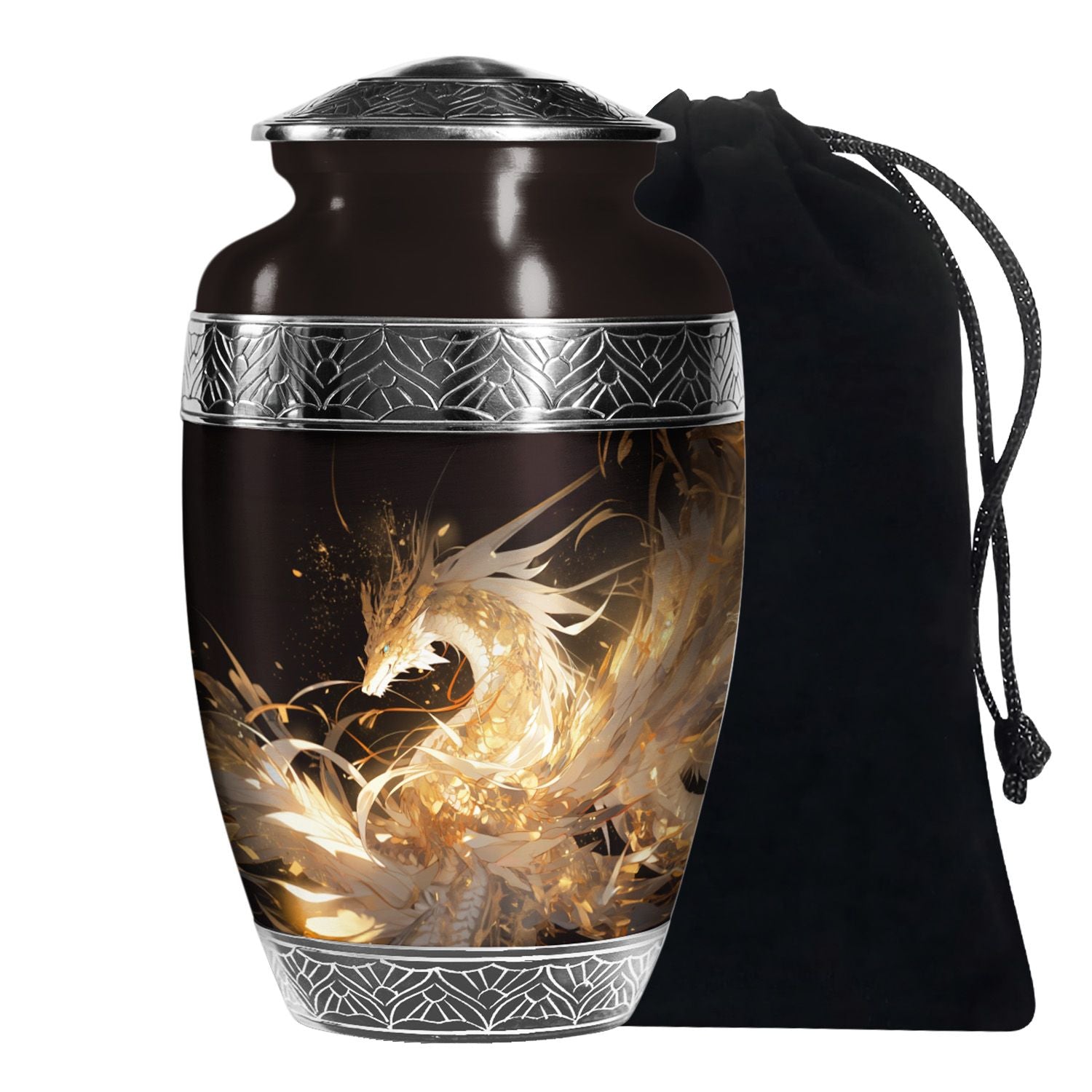Dragon Guardian Funeral Urn For Human Ashes - Artistic Aluminium Urn