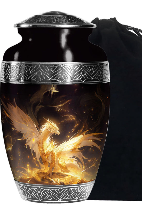Celestial Dragon Flame Cremation Urn - Premium Adult Urn For Ashes
