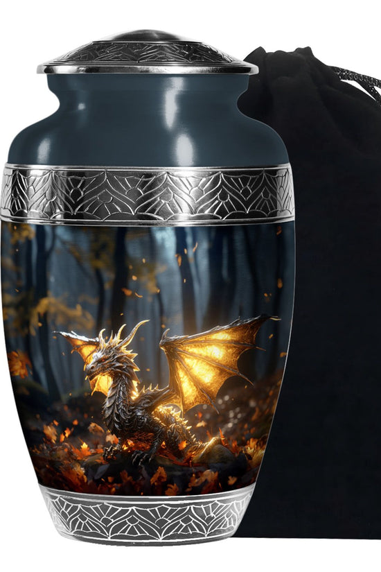Golden Dragon Treasure Funeral Urn For Ashes - Luxury Memorial Urn