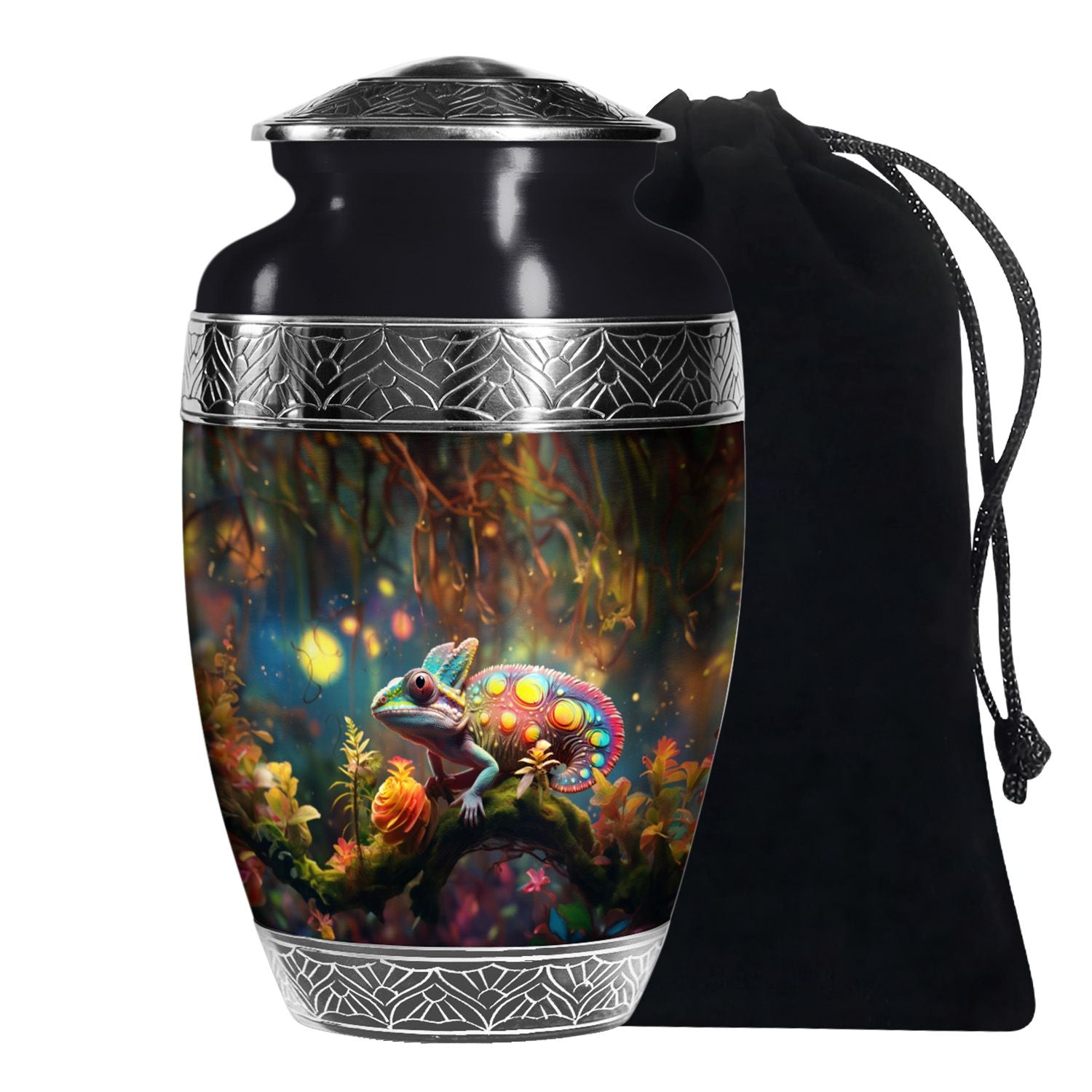 Fierce Crimson Dragon Cremation Urn For Human Ashes - Red Funeral Urn