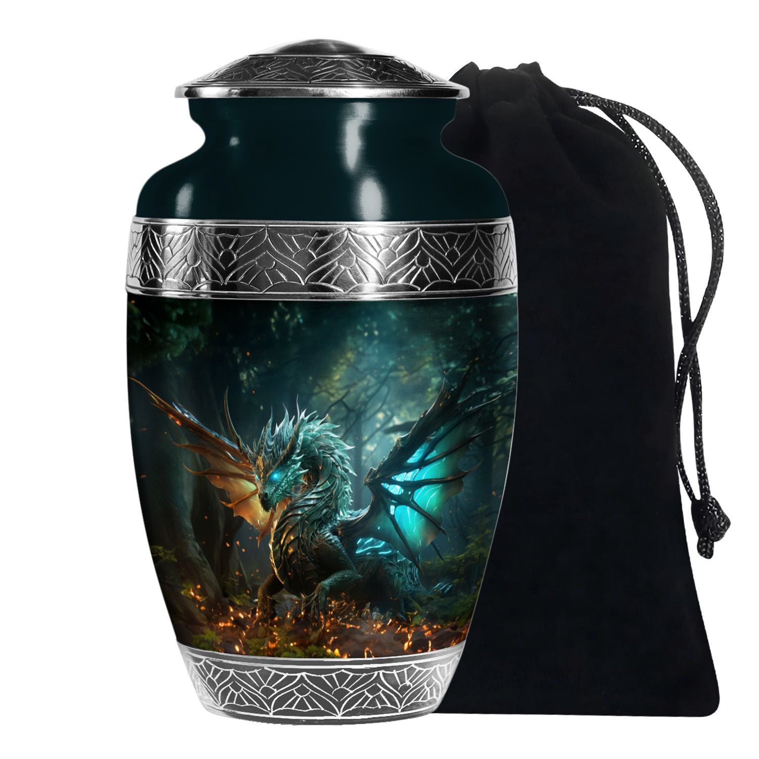 Dragon Galaxy Funeral Urn For Adults - Celestial Aluminium Ashes Urn