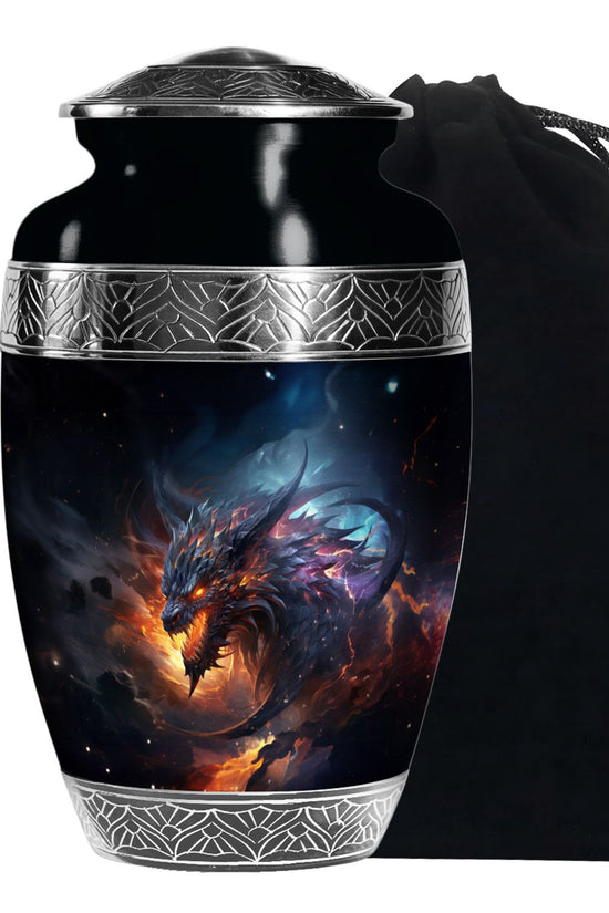 Dragon Flame Warrior Funeral Urn For Ashes - Premium Aluminium Memorial Urn