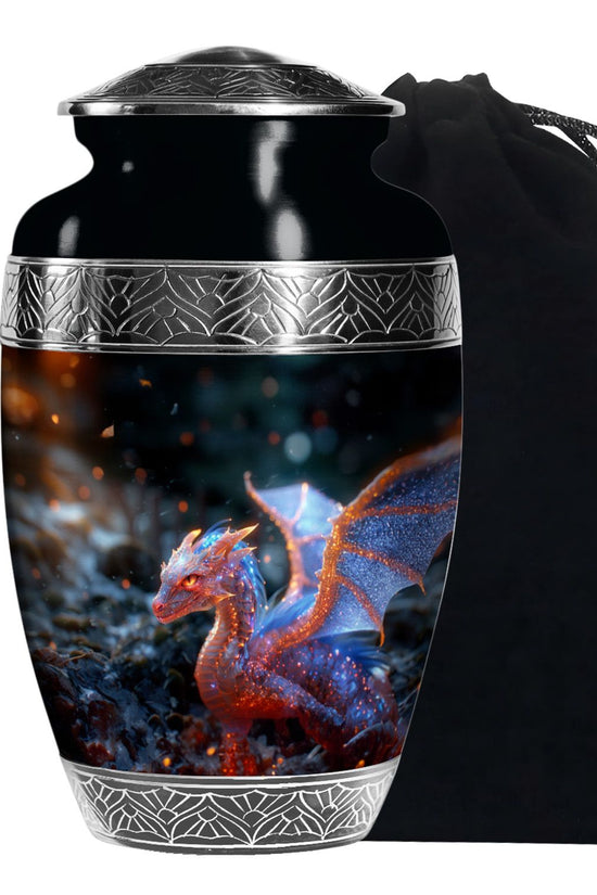Golden Dragon Wings Cremation Urn For Adults - Artistic Funeral Urn