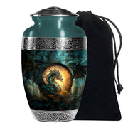Dragon Warrior Funeral Urn - Aluminium Cremation Urn For Adult Ashes
