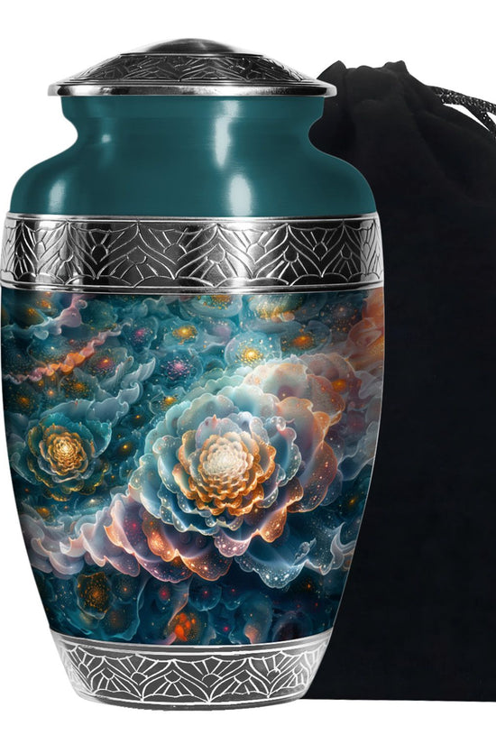 Flower Theme Cremation Urn - Large Memorial Urn For Adult Ashes