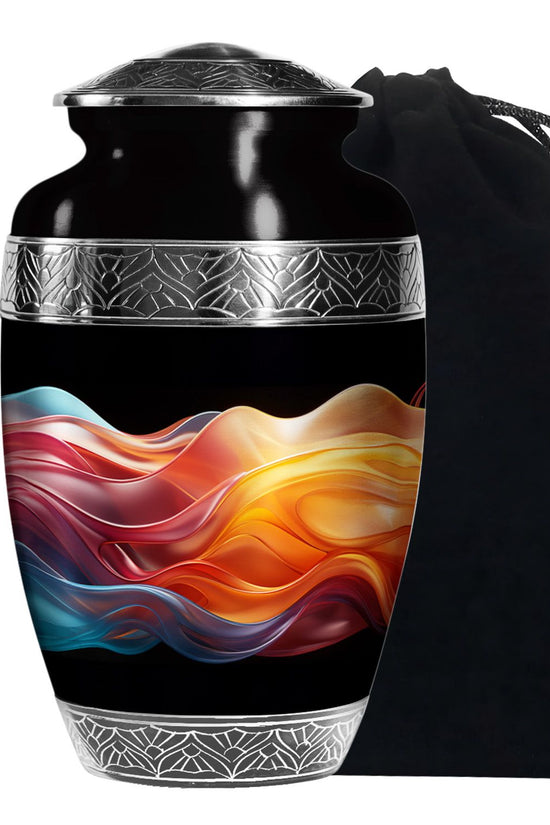 Cremation Urn For Ashes - Black Aluminum Urn For Loved Ones