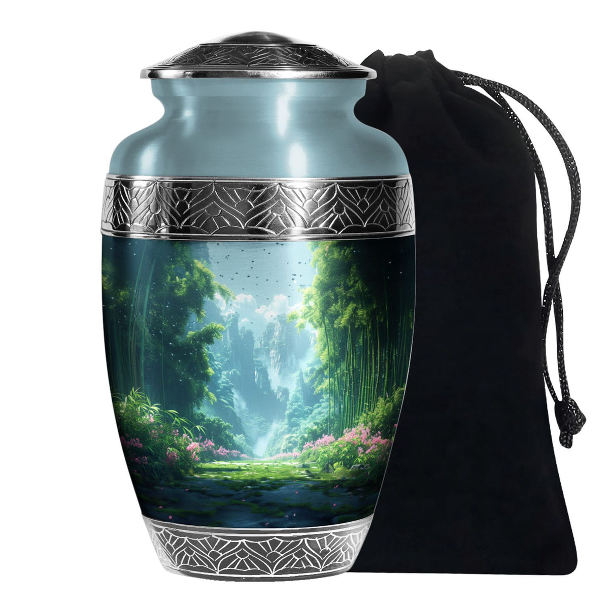 Forest Landscape Funeral Urn - Nature Cremation Urn For Human Ashes