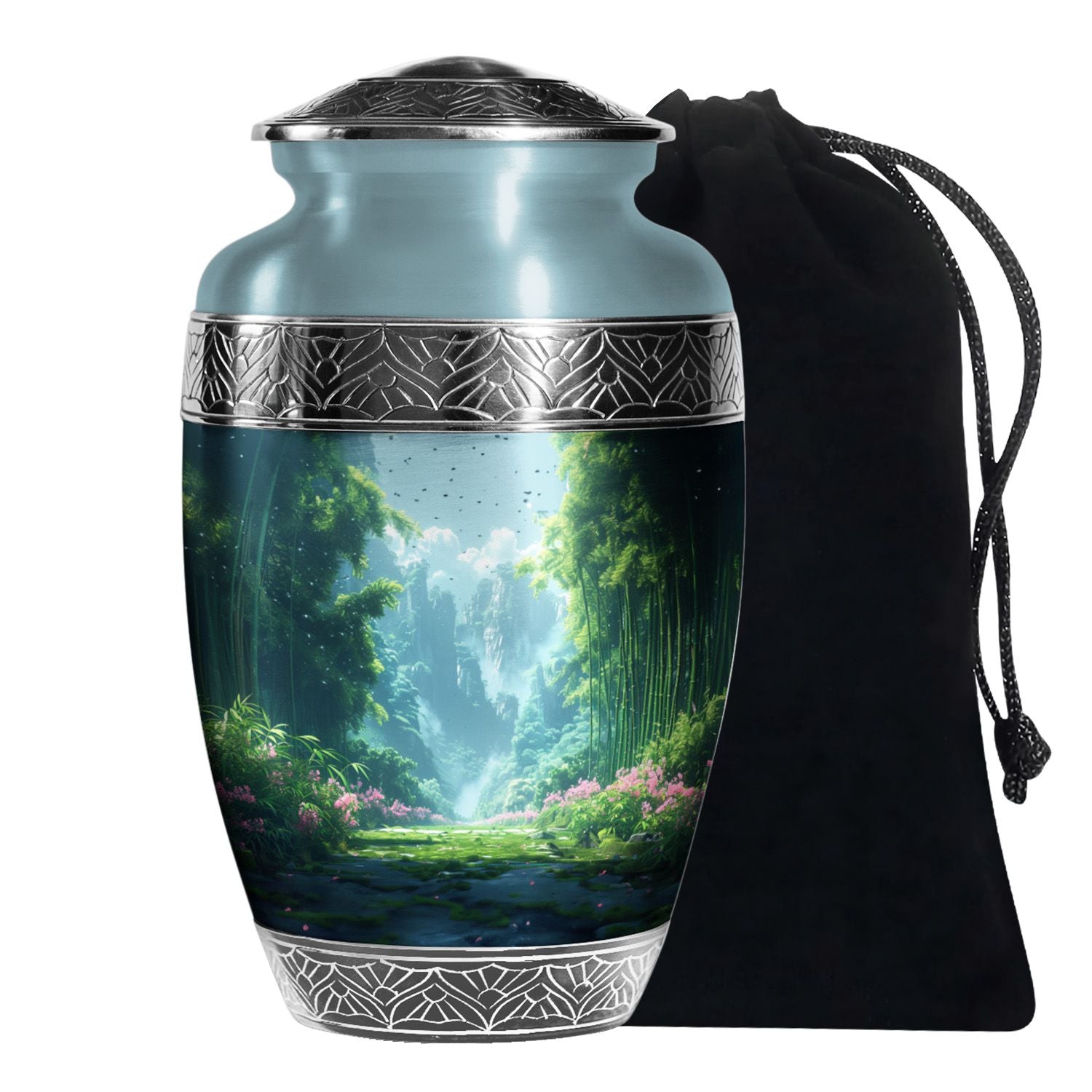 Forest Landscape Funeral Urn - Nature Cremation Urn For Human Ashes