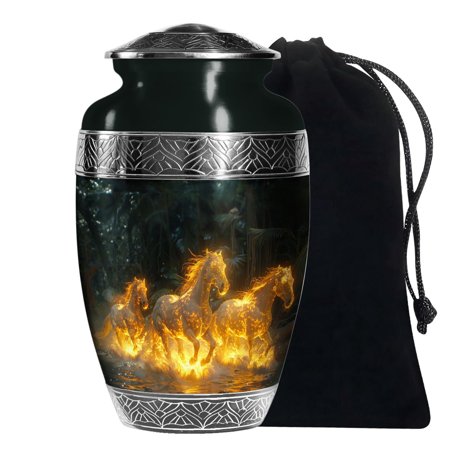 Horse Theme Funeral Urn - Large Memorial Urn For Loved Ones